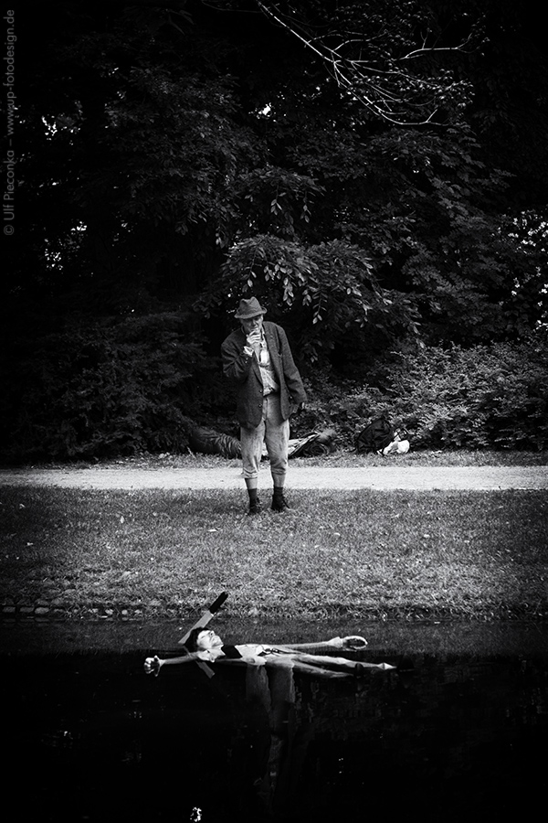 Leiche im See im Ringpark in Würzburg