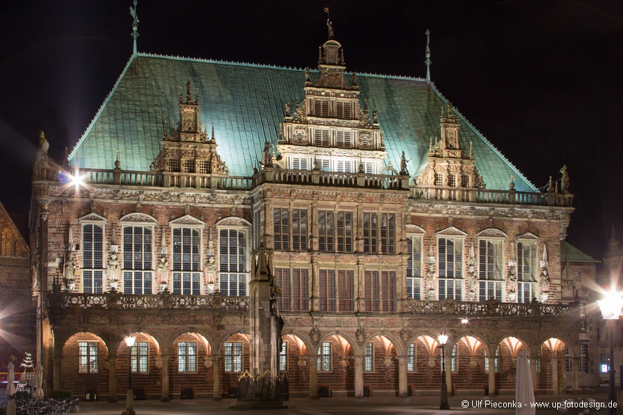 Bremen - Rathaus bei Nacht