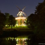 Herdentorswallmühle in Bremen bei Nacht